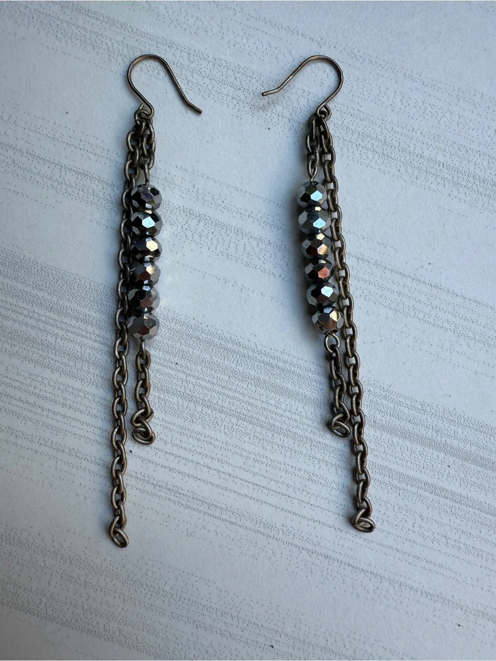 3️⃣Pairs of Artisan Handcrafted Earrings Metal Tones Faceted Glass Beads 3”+Long - Picture 8 of 15